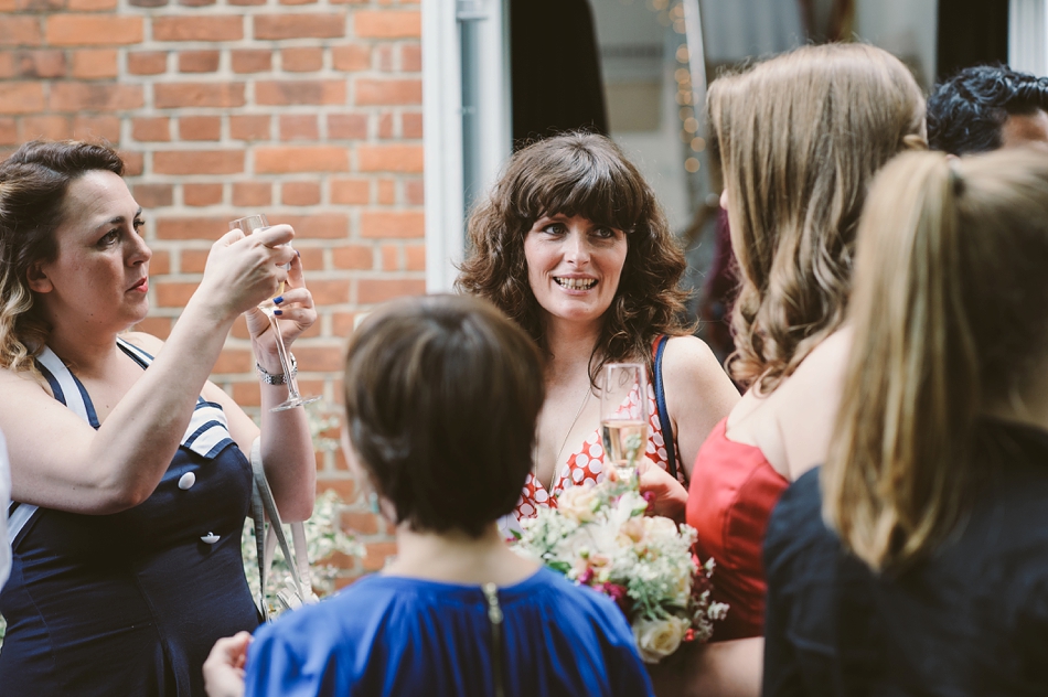 guests mingling at wedding reception