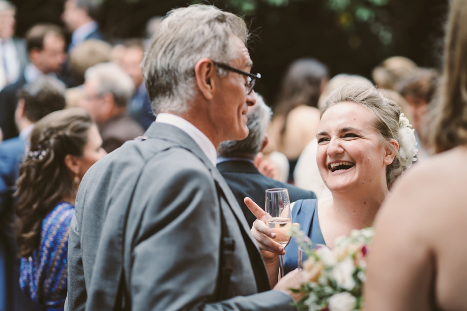 guests mingling at wedding reception