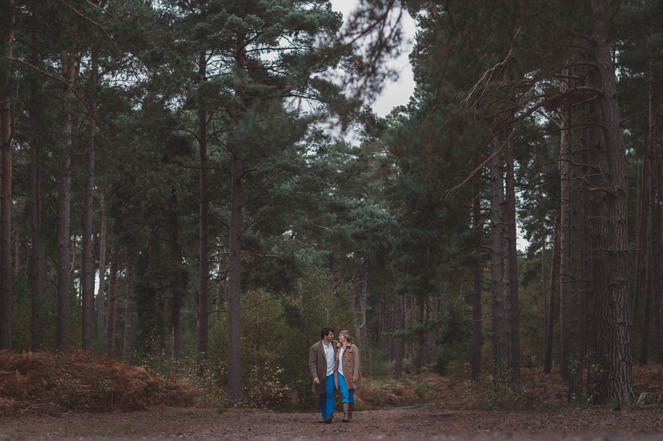 engagement shoot in the woods